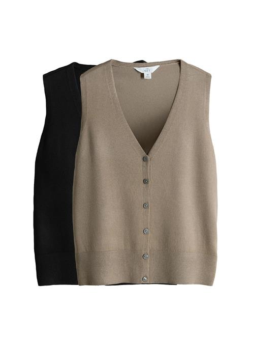 The Set Vest  mørkebeige / sort
