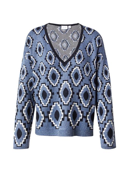VILA Pullover 'VISTREY'  indigo / sort / hvid