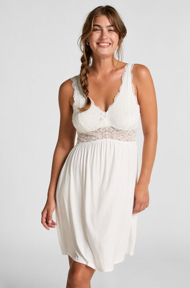 Hunkemöller Natkjole Nora Lace Hvid
