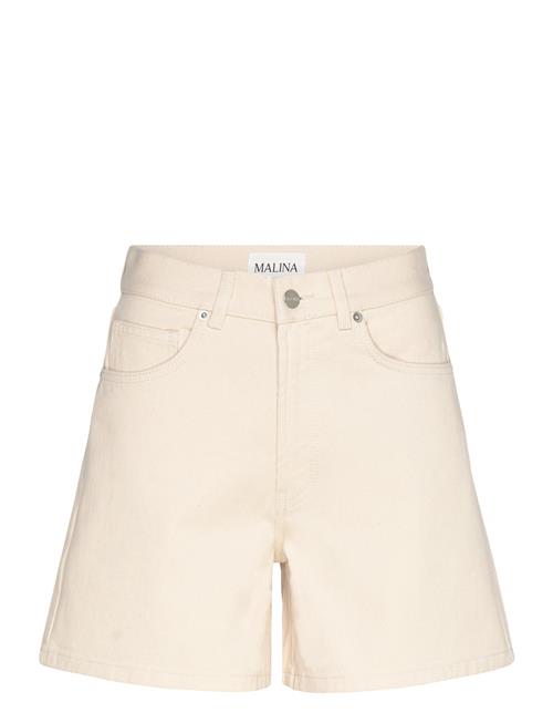 Solene High Rise Denim Shorts Malina Cream