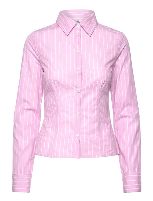 Fitted Long Sleeve Poplin Shirt Monki Pink