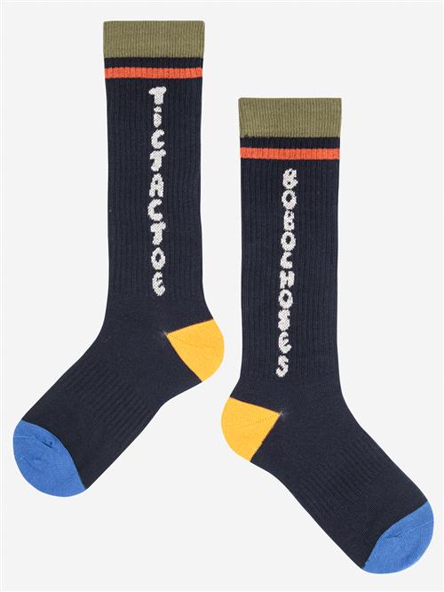 Bobo Choses Tic Tac Toe Ekstra Lange Sokker Midnight Blue  Midnight Blue 32-34 EU  Blå  32-34 EU  mand
