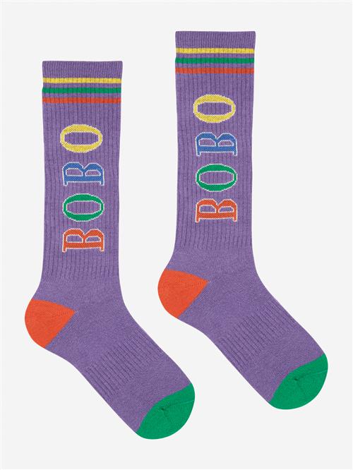 Bobo Choses Multicolor Bobo Ekstra Lange Sokker Blue  Blue 29-31 EU  Lilla  29-31 EU  mand