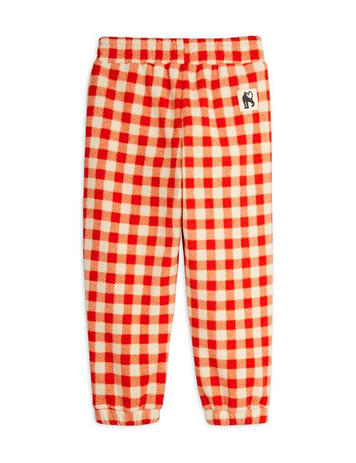 Mini Rodini Gingham Fleece-bukser  Red 104/110 cm  Rød  104/110 cm  mand