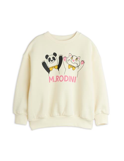 Mini Rodini GOTS Panda & Cat Sweatshirt  Offwhite 104/110 cm  Hvid  104/110 cm  Unisex