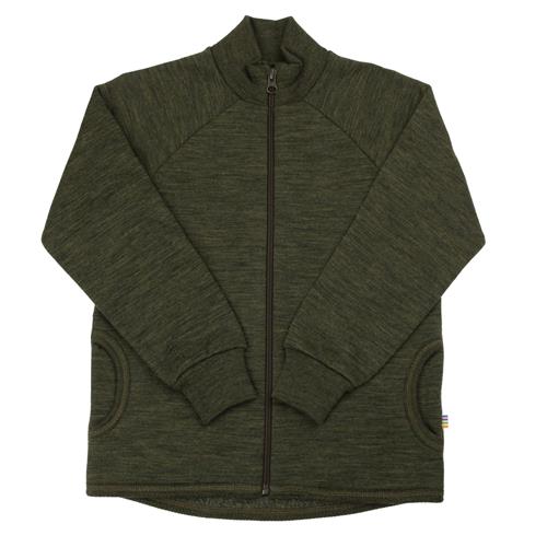 Joha Uldcardigan Med Lynlås Moss Green  Moss green-90 cm Wool Grøn  90 cm  Unisex