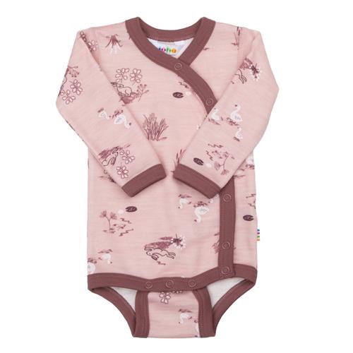 Joha Babyuld Body Med Sidelukning Light Pink  Light Pink-70 cm Wool Lyserød  70 cm  kvinde