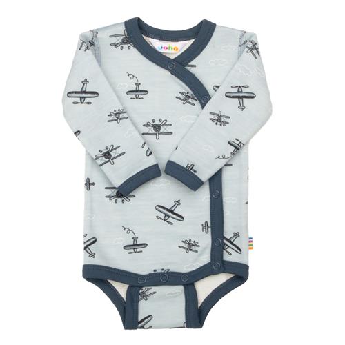 Joha Babyuld Body Med Sidelukning Light Blue  Light blue-70 cm Wool Blå  70 cm  mand