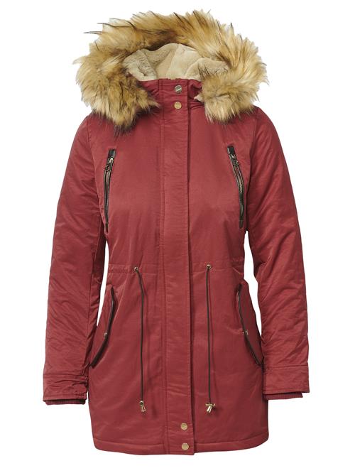 KOROSHI Overgangsparka  beige / mørkerød