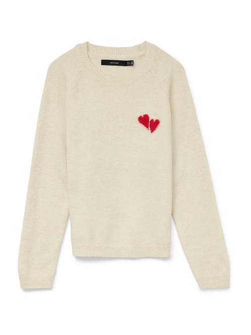 VERO MODA Pullover 'VMBAM'  beige / rød