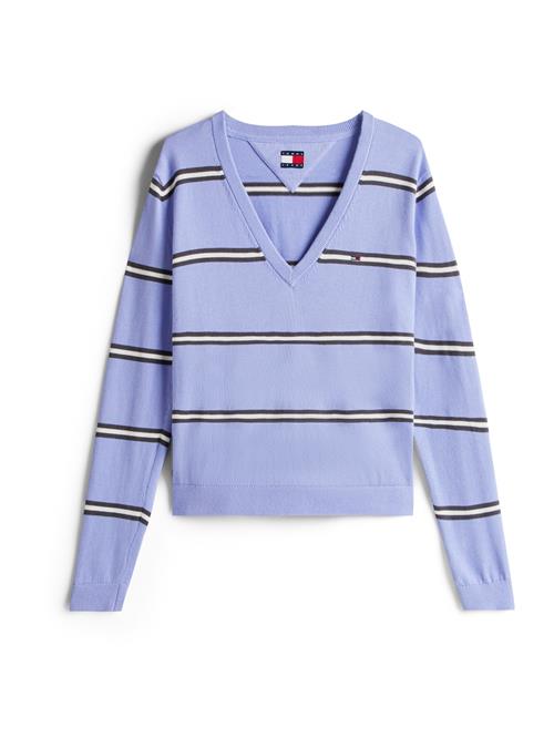 Tommy Jeans Pullover 'ESSENTIAL'  violetblå / sort / hvid
