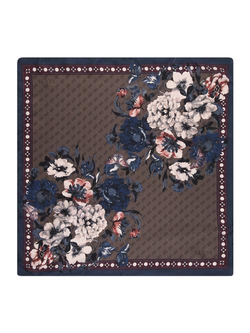 GUESS Tørklæde 'FOULARD 53X53'  natblå / choko / pudder / kirsebærsrød