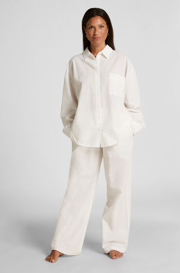 Hunkemöller Pyjamasbukser Bomuld Seersucker Hvid