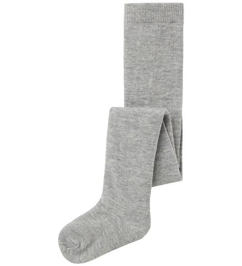 Name It Strømpebukser - Uld/Bomuld - NmmWak - Grey Melange