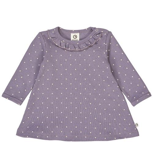 Müsli Kjole - Rib - Dot - Lilac Fog/Oak