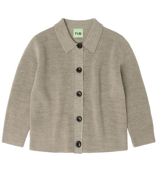 FUB Cardigan - Strik - Uld - Oat Melange