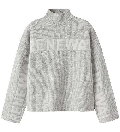 Name It Bluse - Strik - NkfNuva - Light Grey Melange
