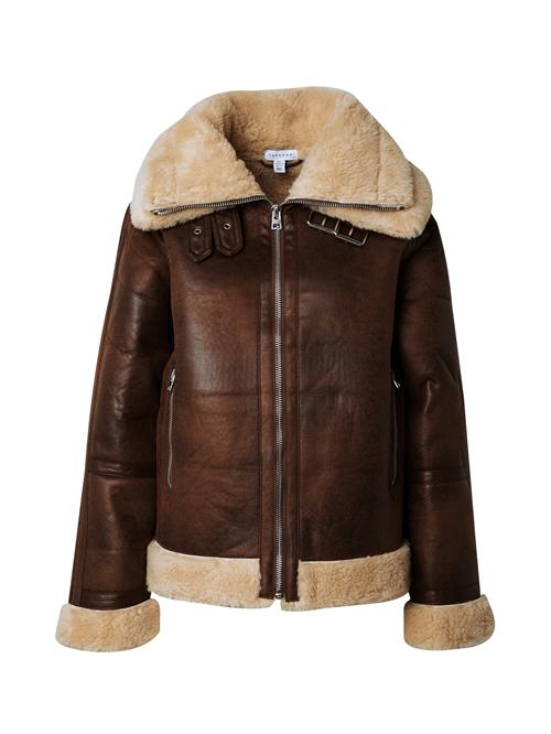 TOPSHOP Vinterjakke  beige / mørkebrun