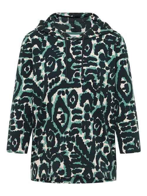 CECIL Sweatshirt  siv / mørkegrøn / hvid