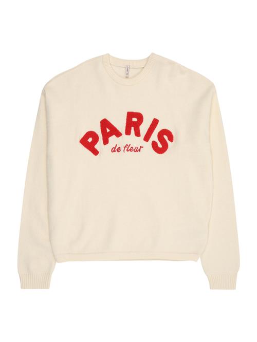ONLY GIRLS Pullover 'KOGKatia'  lysebeige / mørkerød