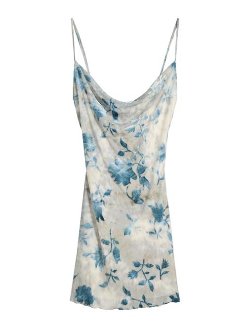 Bershka Sommerkjole  beige / cyanblå / taupe