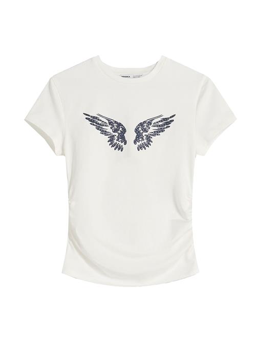 Bershka Shirts  natblå / hvid