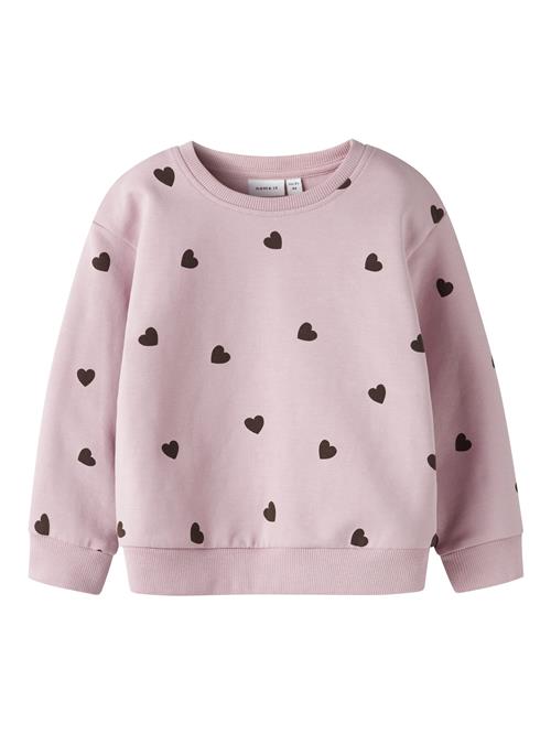 NAME IT Sweatshirt 'NMFNEHEART'  lilla / sort