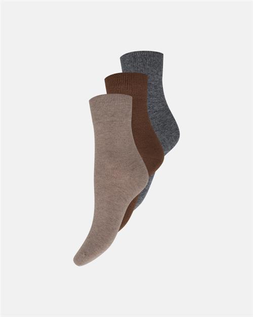 Ankelstrømper 3-pak | Uld | Sand/brun/grå