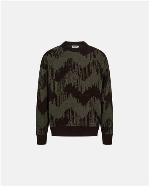 Pullover "mick" | Uld | Brun/grøn
