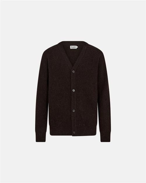 Strik cardigan ´kyle´ | Uld | Brun