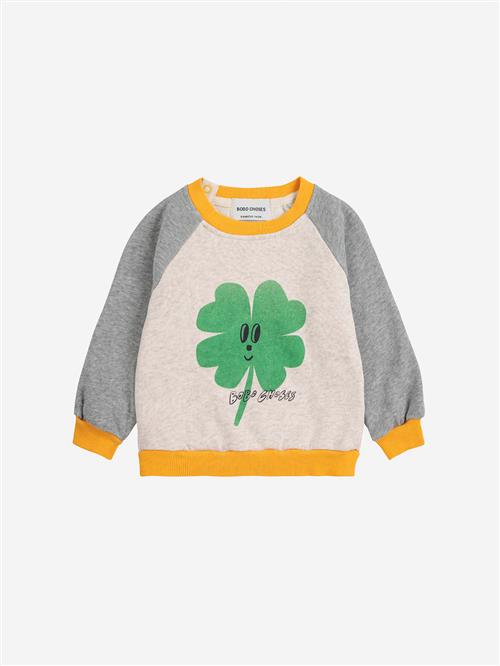 Bobo Choses Lucky Clover Sweatshirt Light Heather Grey  Light Heather Grey 12 Months  Grå  12 måneder  Unisex