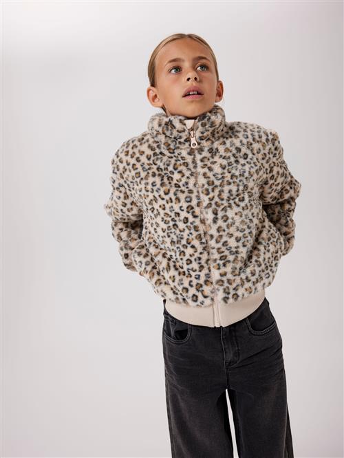 Se NAME IT Fake Fur Jakke Mila Oxford Tan Leo hos SmartKidz