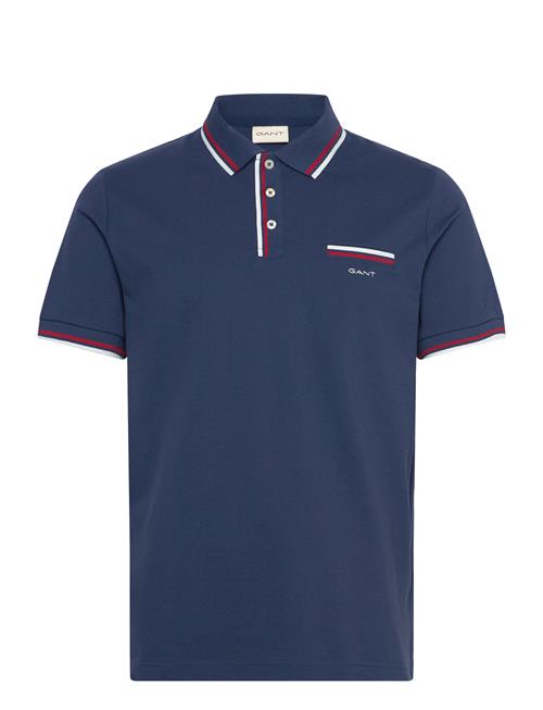 2-Col Tipping Ss Pique Polo GANT Navy