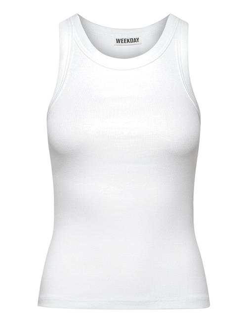Ribbed Fitted Tank Top Weekday White