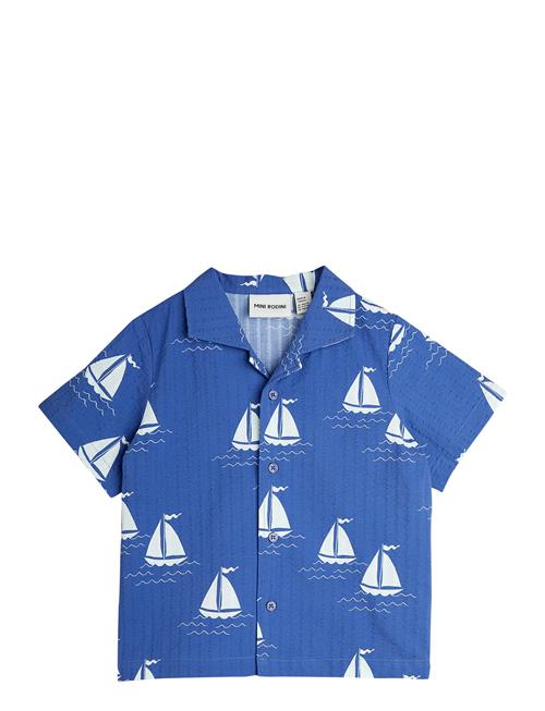 Se Sailing Boats Aop Woven Ss Shirt Mini Rodini Blue ved Booztlet