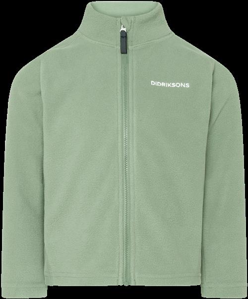 Didriksons Monte Kids 10 Jumper Med Fuld Lynlås Light Moss  Light Moss-120 cm  Grøn  120 cm  Unisex