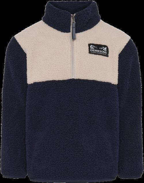 Didriksons Gosig Kids Jumper Med Halv Lynlås Navy  Navy-100 cm  Marineblå  100 cm  Unisex