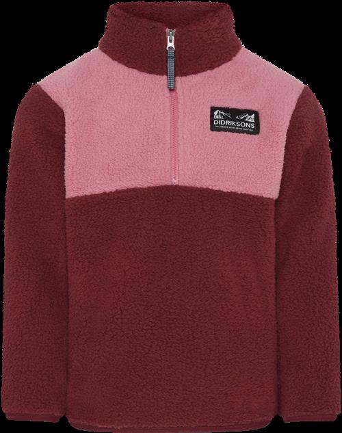Didriksons Gosig Kids Jumper Med Halv Lynlås Anemon Red  Anemon Red-90 cm  Rød  90 cm  Unisex