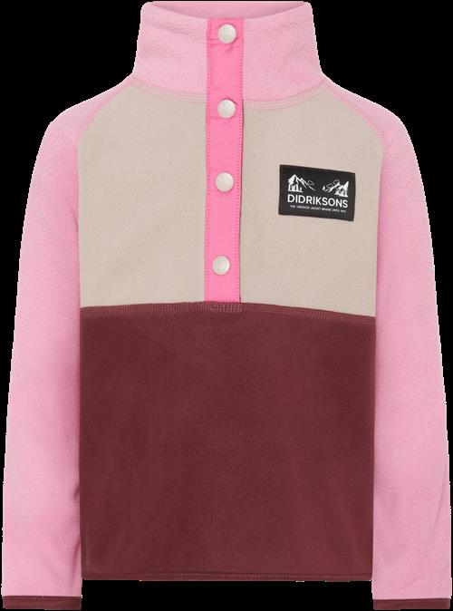 Didriksons Monte Kids 4 Jumper Med Halv Knap Anemon Red  Anemon Red-120 cm  Rød  120 cm  Unisex