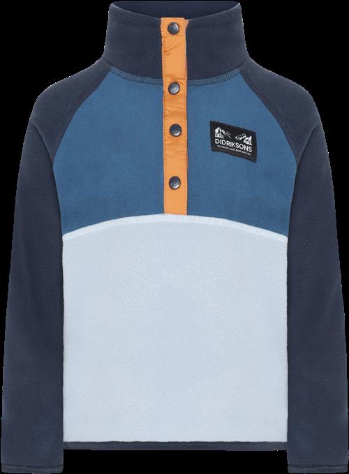 Didriksons Monte Kids 4 Jumper Med Halv Knap Cloud Blue  Cloud Blue-140 cm  Blå  140 cm  Unisex
