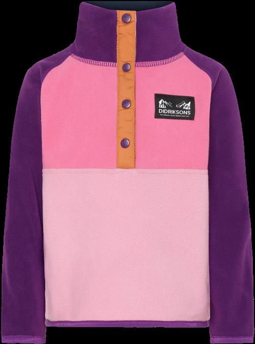 Didriksons Monte Kids 4 Jumper Med Halv Knap Light Heather Pink  Light Heather Pink-130 cm  Lyserød  130 cm  kvinde