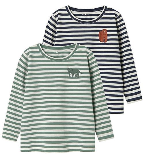 Name It Bluser - NmmNitu - 2-pak - Mood Indigo/W. GREEN BAY