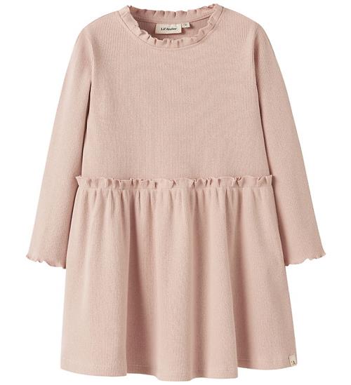 Lil Atelier Kjole - NmfNora - Rib - Cameo Rose m. Hulmønster