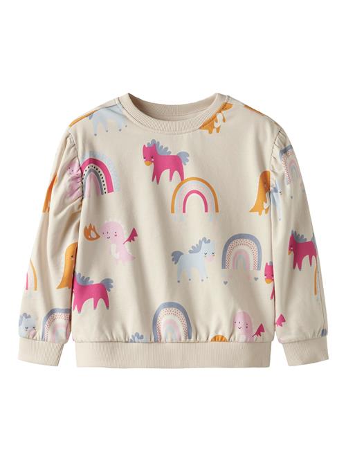 NAME IT Sweatshirt 'NMFNULA'  beige / kit / røgblå / fuchsia