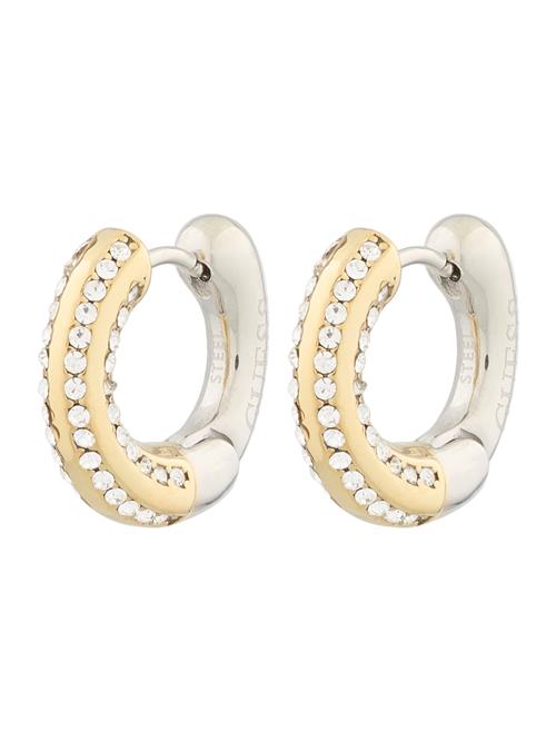 GUESS Øreringe 'PAVE HUGGIES'  guld / sølv / transparent