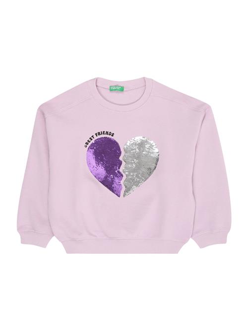 UNITED COLORS OF BENETTON Sweatshirt  lilla / mørkelilla / sort / sølv