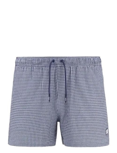 Hazel Check Beach K-Way Blue