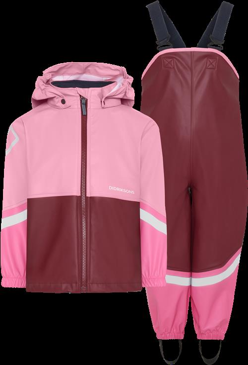 Didriksons Waterman Kids 12 Regnsæt Anemon Red  Anemon Red-90 cm  Rød  90 cm  Unisex