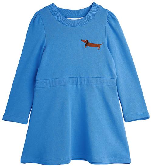 Mini Rodini Kjole - Sweatdress - Dog - Blå