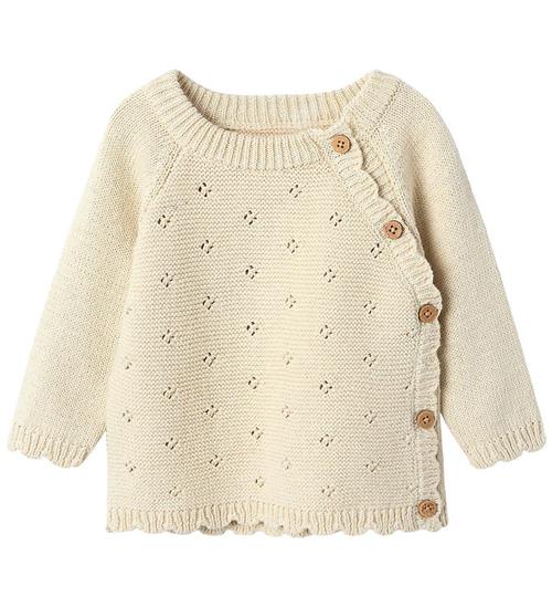 Lil Atelier Bluse - Strik - NbfLaguna - Turtledove m. Hulmønster